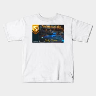 No mans sky themed welcome to the ship show blue squid Kids T-Shirt